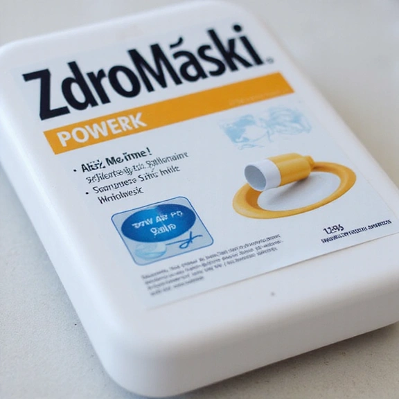 Opakowanie Zdromoskiguide PowerMax z bliska, z wyraźnym logo i informacjami o produkcie.